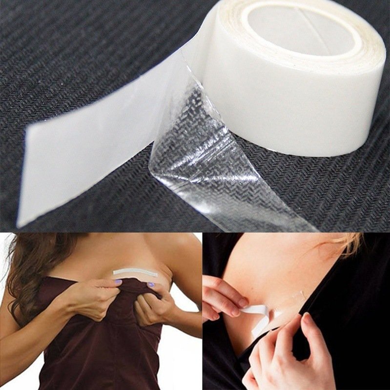 Cuộn Băng Dính 5 Mét Cố Định Quần Áo BEBECHIC Trong Suốt 1.6cm