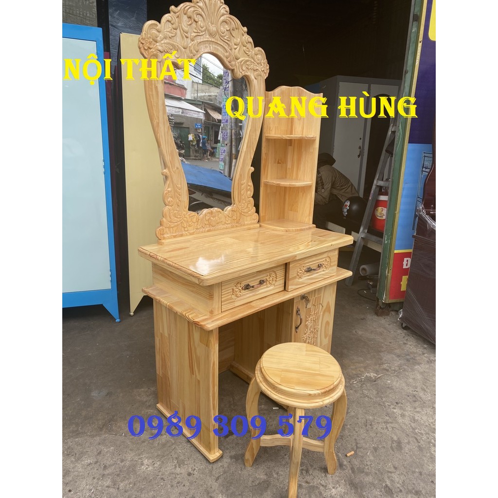 BÀN TRANG ĐIỂM GỖ THÔNG TỰ NHIÊN DÀNH CHO PHÁI NỮ | BigBuy360 - bigbuy360.vn