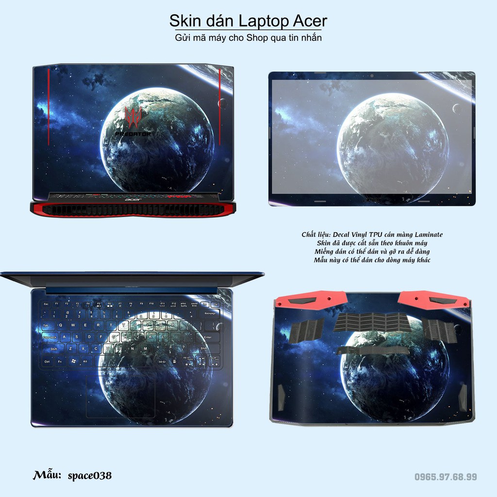 Skin dán Laptop Acer in hình không gian _nhiều mẫu 7 (inbox mã máy cho Shop)