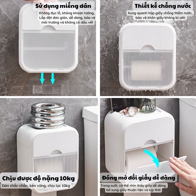 Hộp Giấy Vệ Sinh Hộp Đựng Giấy  Ngăn Dễ Lắp Đặt Thiết Kế Mới Nhất Nhỏ Gọn Sang Trọng Titan.st