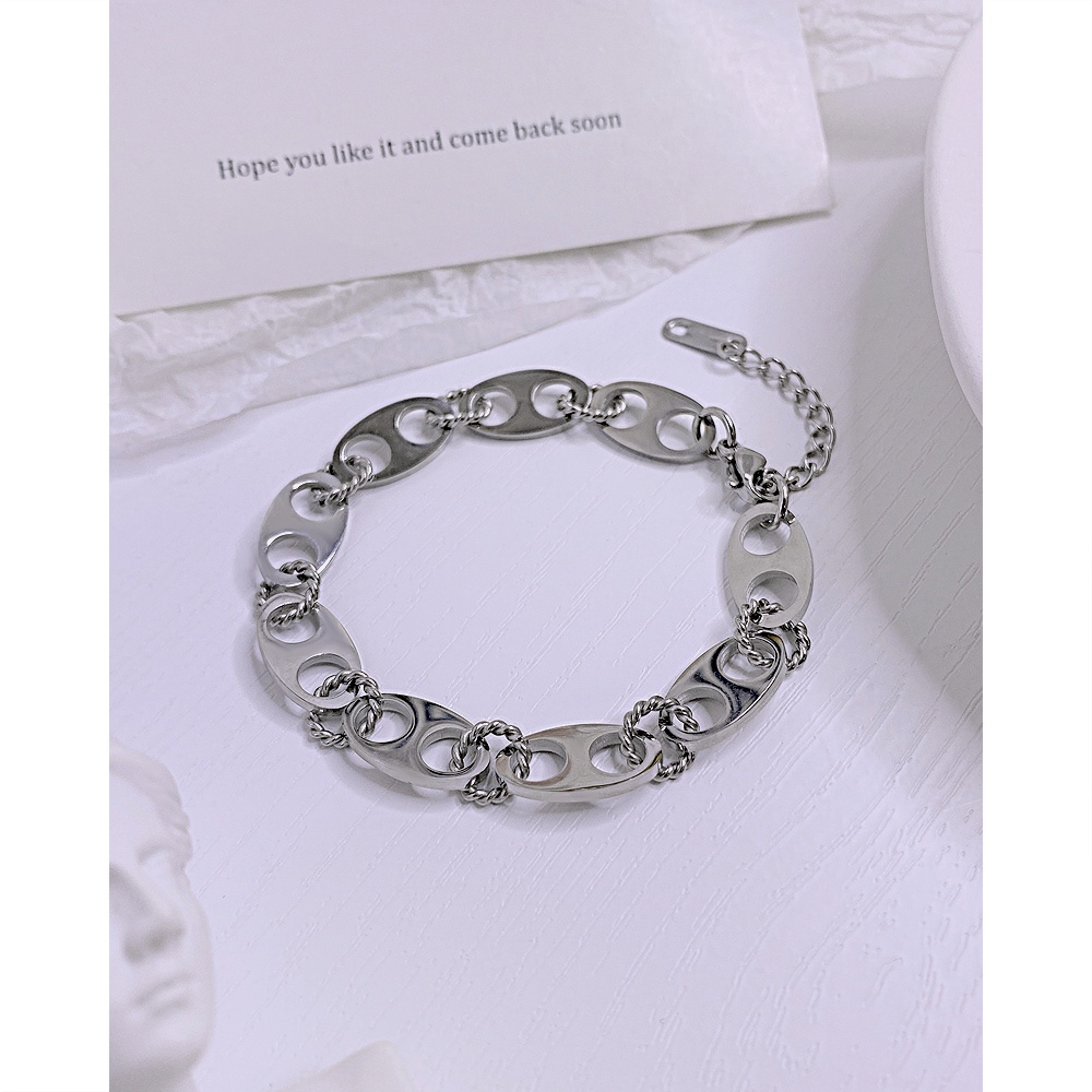 Lắc tay titan kiểu xích mũi heo xinh không gỉ WB2204