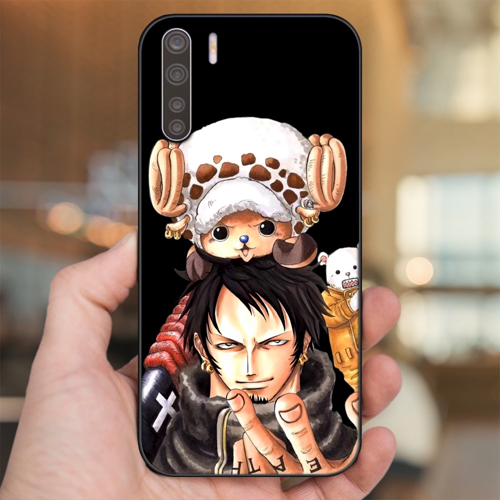 Ốp lưng Oppo A91, Reno 3 viền đen in hình Law One Piece