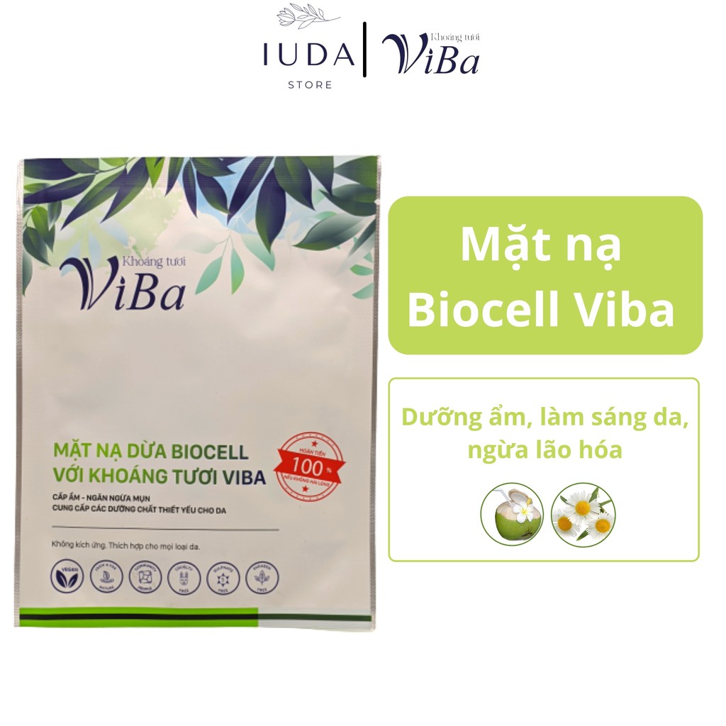 Mặt nạ dừa Biocell VIBA dưỡng ẩm, dưỡng da, cấp ẩm, giảm mụn, giúp sáng da - LUMA  Store