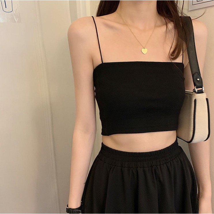 [Mã FADI5K245 giảm 5K đơn bất kì] Áo 2 Dây Croptop Sexy Sợi Bún Kiểu Dáng Thon Gọn Thời Trang