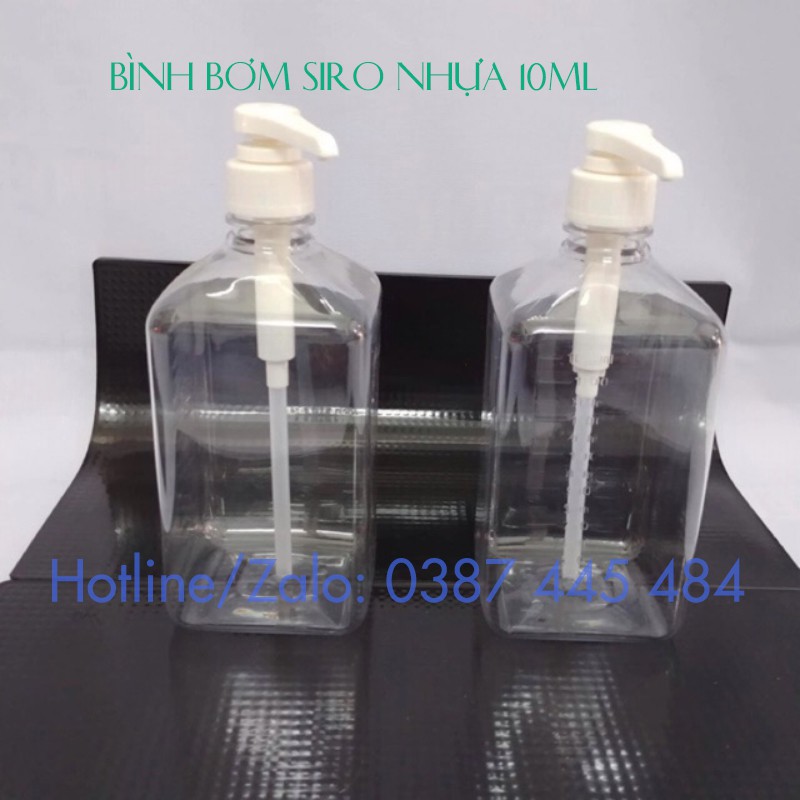 Bình thủy tinh có vòi bơm siro tối đa 10ml cho một lần bơm - Bình bơm siro nhựa 10ml