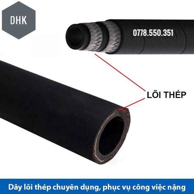 10m Dây xịt rửa, dây rửa xe lõi thép áp lực cao cấp