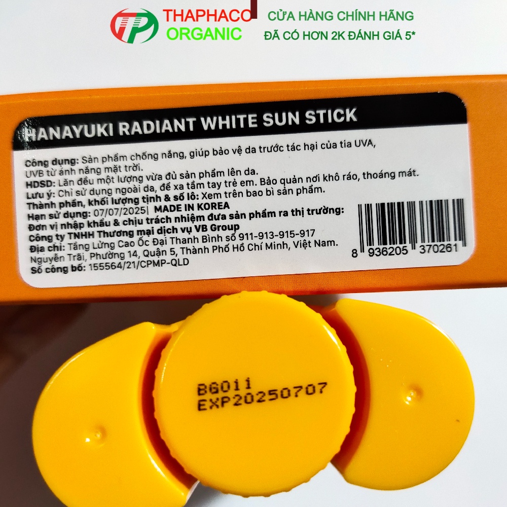 Hanayuki Radiant White Sun Stick - Sáp chống nắng Hanayuki - Kem Chống Nắng - Thanh Lăn Chống Nắng Hanayuki