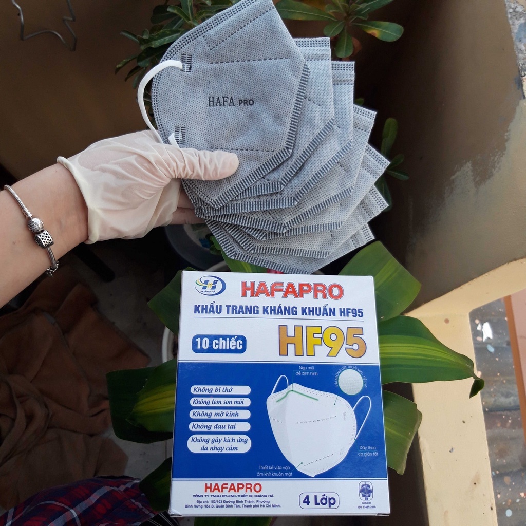 Khẩu Trang Y Tế HAFAPRO Màu Trắng, Xám 4 Lớp Kháng Khuẩn Siêu Kín, Kiểu N95