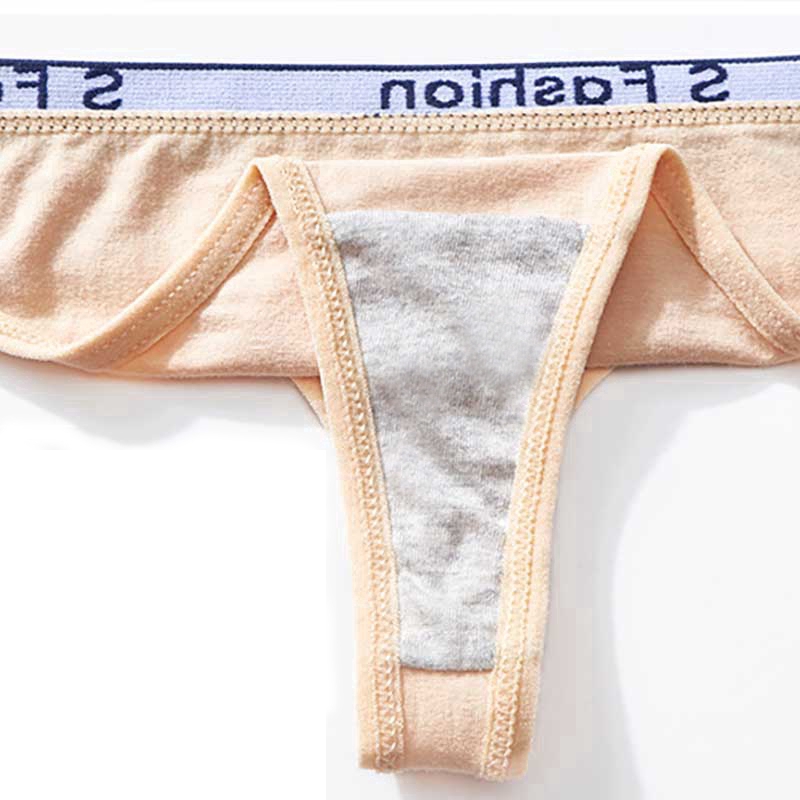 Quần lót lọt khe từ cotton lưng thấp in chữ mềm mại không đường may thoải mái size M-XL dành cho nữ | BigBuy360 - bigbuy360.vn