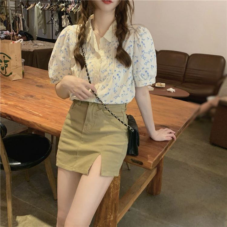 Áo Sơ Mi Tay Ngắn In Hoa Phong Cách Hồng Kông Thời Trang Mùa Hè Hàng Mới Dành Cho Nữ