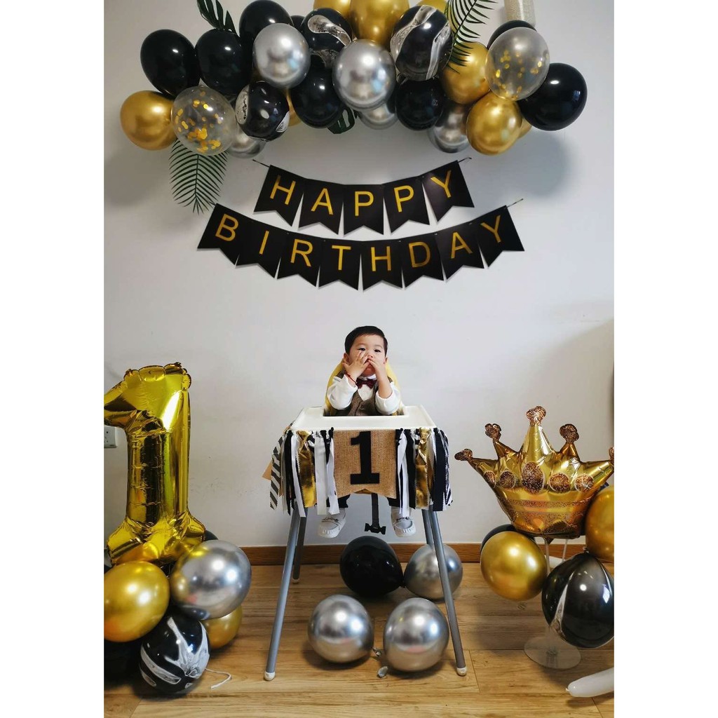 Set trang trí sinh nhật ❤️FREESHIP❤️ kèm số tuổi, trụ giả bóng bay cho bé trai và bé gái #TrangTriSinhNhat