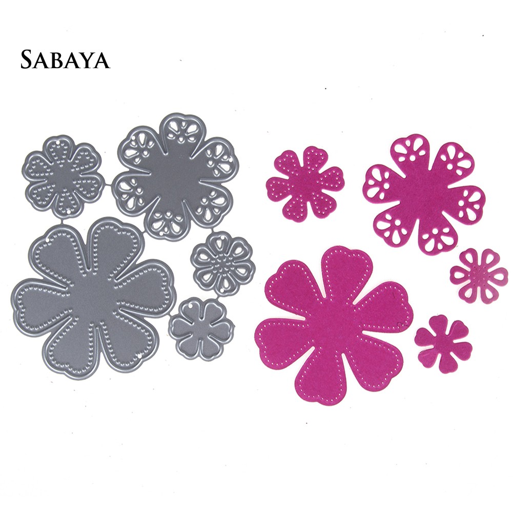 Khuôn cắt giấy họa tiết hoa 3D chất liệu kim loại trang trí scrapbook