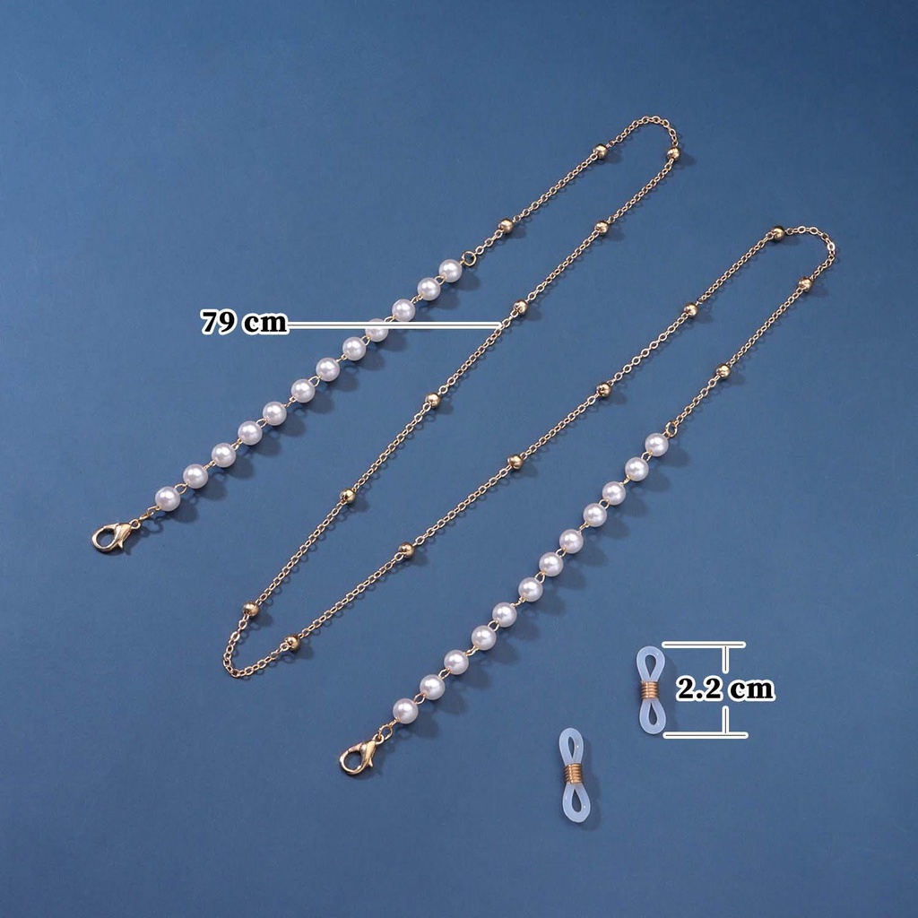 Dây Đeo Mắt Kính Đính Hạt Kim Loại Dành Cho Nam Nữ