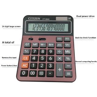 Electronic Desktop Calculator Ct-8840 with 14 Digit Large Display Solar Battery Multi-Function Office Calculator