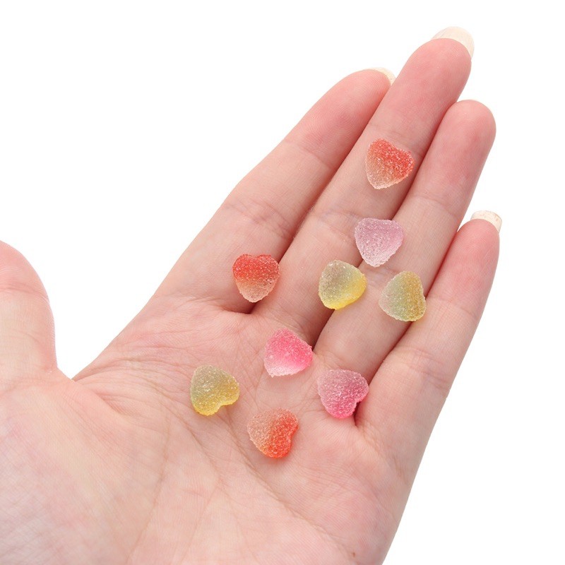 Charm nail trái tim kẹo ngọt-set 5 viên