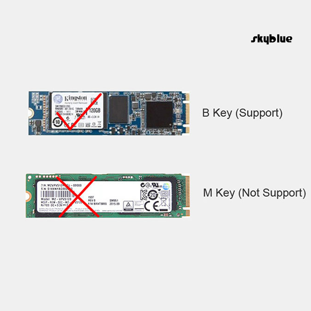 [SK]High Speed 65Gbps mSATA M.2 B-Key NGFF 2 in 1 SSD to SATA 3 Adapter Converter