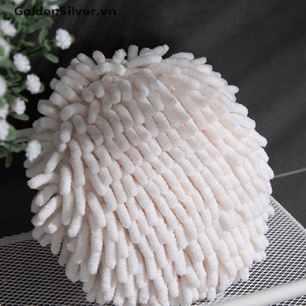 Khăn Lau Tay Bằng Sợi Chenille Màu Vàng Đồng Kèm Bóng Treo Khô Nhanh Cho Nhà Bếp / Phòng Tắm