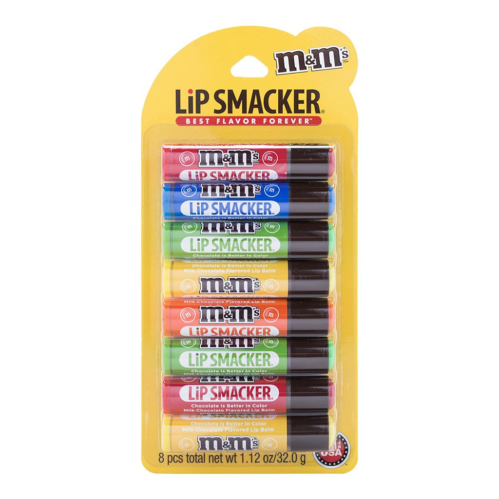 Son dưỡng môi nguyên vĩ 8 hay hộp thiết 12 Lip Smacker USA nhiều mùi Coca Cola M&M Party lipsticks lip balm