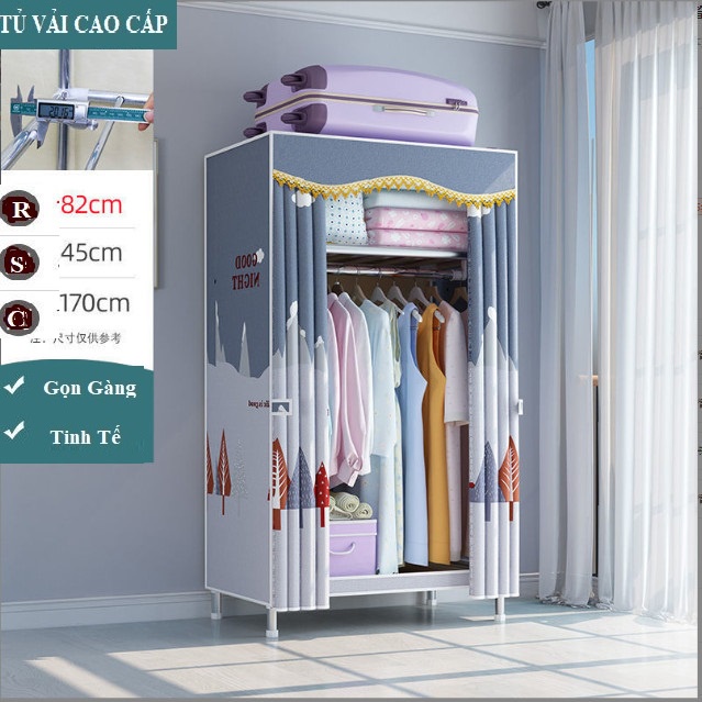 Tủ Quần Áo Vải Khung Thép TiTan Nhập Khẩu Cao Cấp Loại 1 Vải Chống Ẩm Mốc Oxford 1,2,3 Buồng, Tủ Đựng Quần Áo