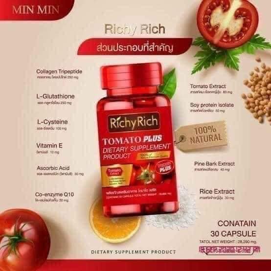 Viên uống trắng da cà chua Tomato Plus Thái Lan️️️ mẫu mới