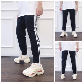 Quần jogger nam nữ thể thao GUPO chất vải dày dặn Bigsize, quần ống suông 3 sọc 1 sọc