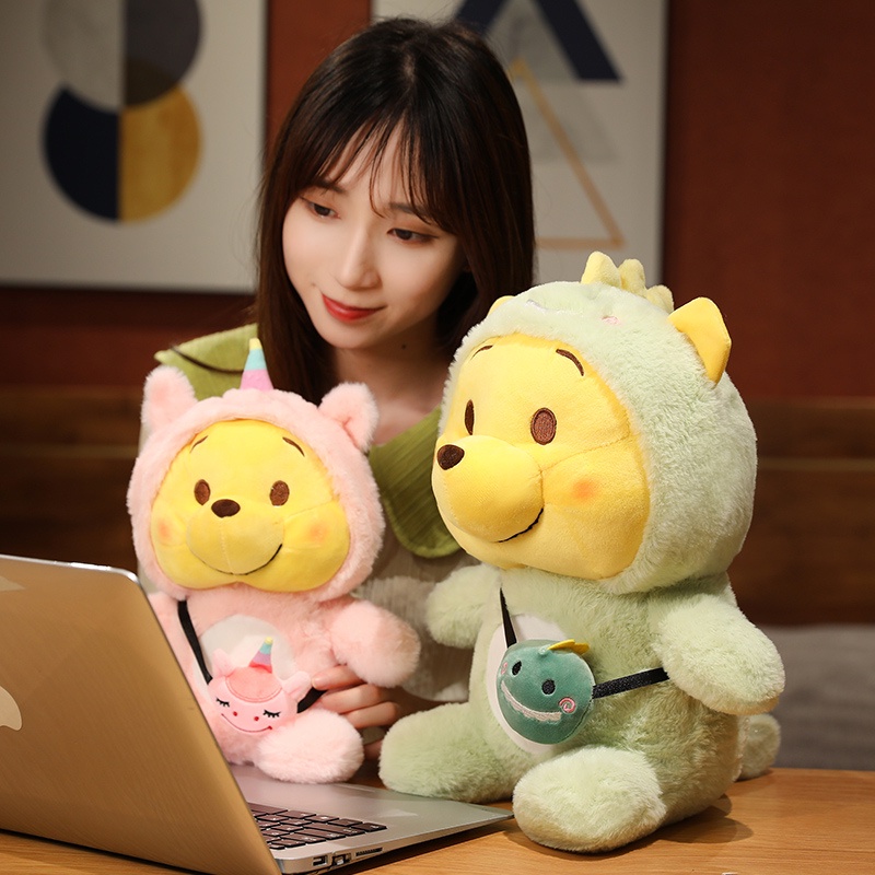 Hàng Có Sẵn Trong 24Winnie The Pooh Đồ chơi sang trọng Winnie Cosplay Khủng long Unicorn Búp bê sang trọng Dễ thương Unicorn Bear Gối sang trọng cho trẻ em