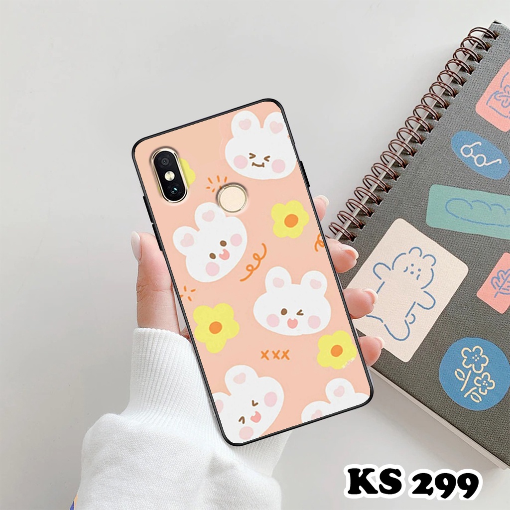Ốp lưng Xiaomi Mi A1 - Xiaomi Mi A2 - Xiaomi Mi A2 Lite - Ốp in hình gấu &amp; thỏ đang yêu - Lưng nhám viền TPU