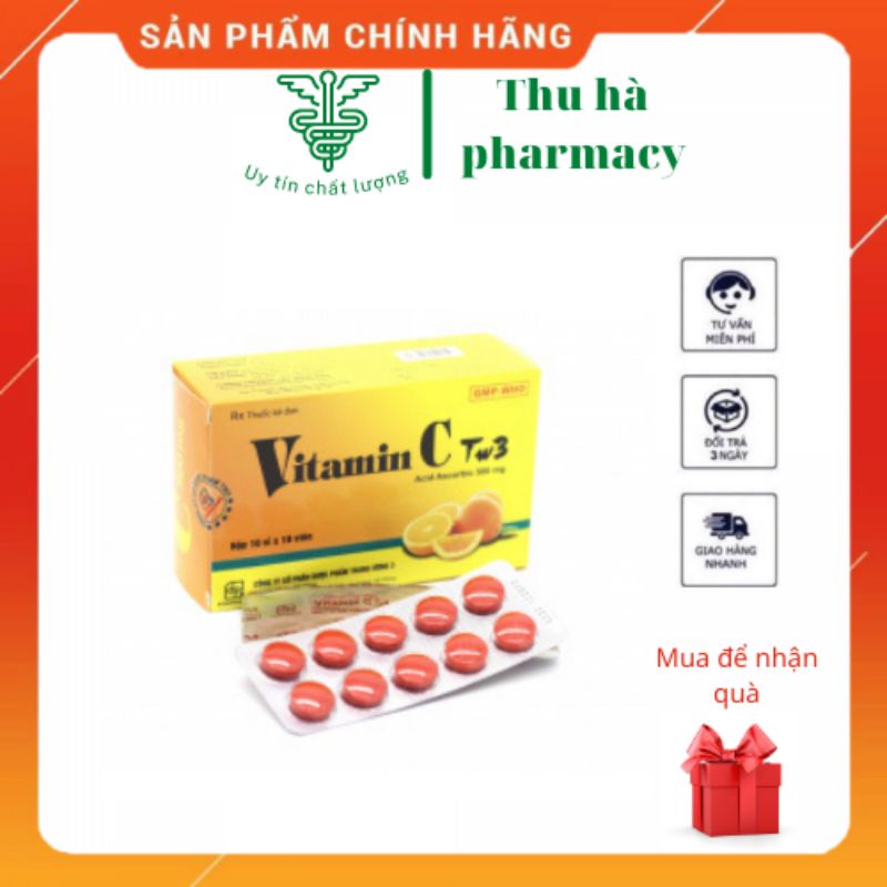 [ CHÍNH HÃNG ] Vitamin C TW3 500mg tăng cường đề kháng hộp 100 viên