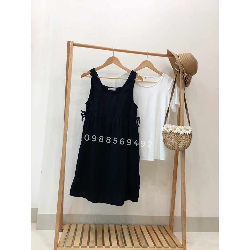 [Video + ảnh thật ] Váy Bầu Công Sở, Đầm Bầu Sét Yếm Nơ Sườn MYC1340 Y | BigBuy360 - bigbuy360.vn