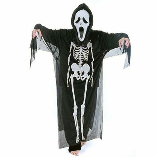 Trang Phục Hóa Trang Halloween Xương Người và Mặt Nạ Đầu Lâu Rùng Rợn Dành Cho Nam Nữ