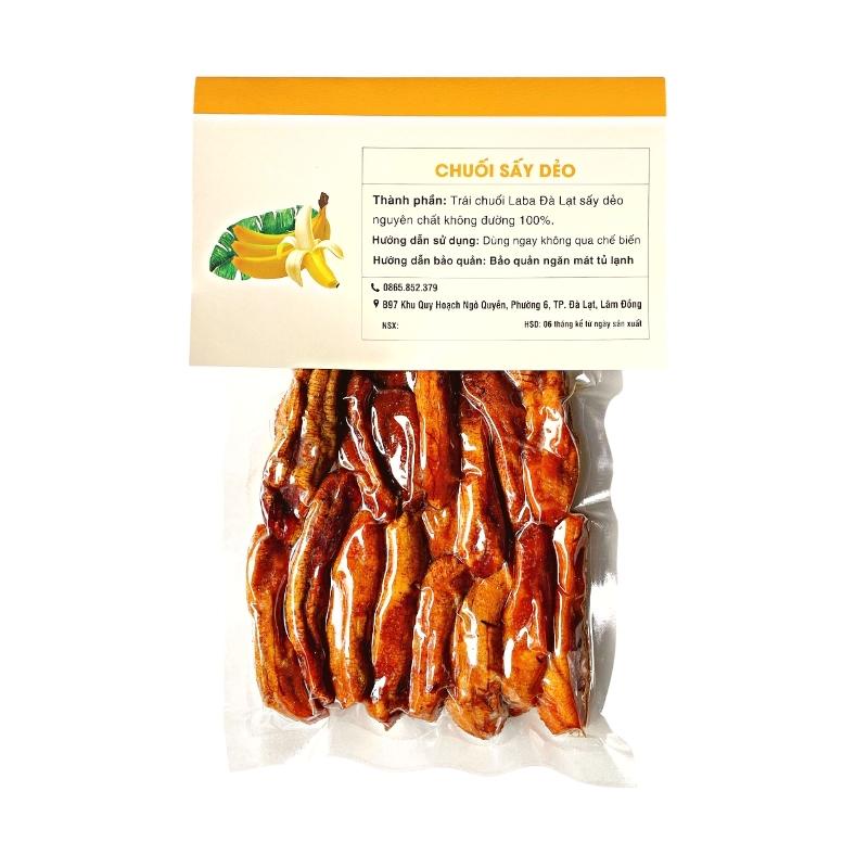 Chuối sấy dẻo không đường 300gr NutiFarm trái cây sấy đặc sản đà lạt