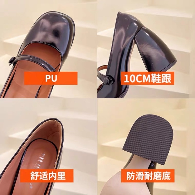 SẴN LẺ SIZE  _ Giày cao gót nữ đế trụ quai cài hai màu hottrend