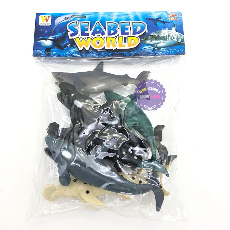 Bộ 6 con sinh vật biển: cá mập, cá voi Seabed World 2004B