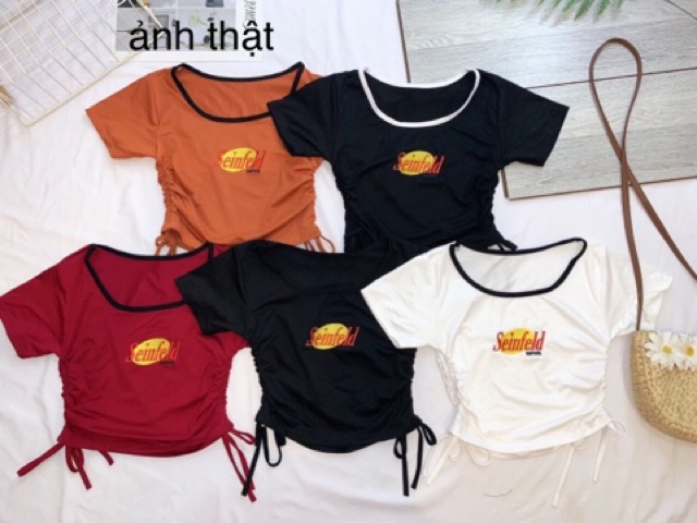[ Mã WASTAPR giảm 10K đơn 50K] ÁO CROPTOP THÊU DÂY RÚT | BigBuy360 - bigbuy360.vn