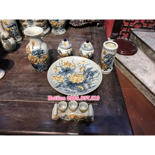 Bộ đồ thờ men rạn nổi hàng Vip