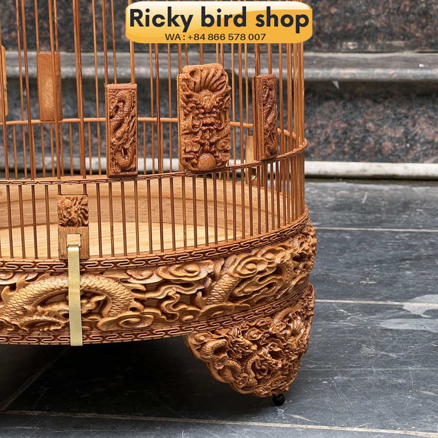 Lồng yến, chòe đất chạm Rồng 3D VIP