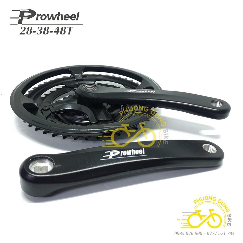 Đùi dĩa (Giò dĩa) xe đạp PROWHEEL Crankset AD43  28-38-48T