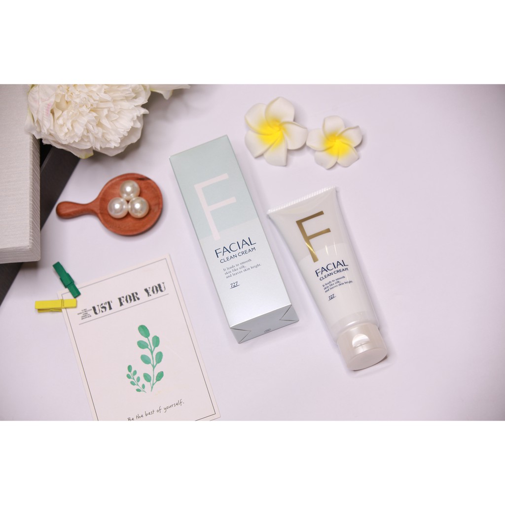 Sữa rữa mặt chứa thành phần silk protein dưỡng ẩm và làm sạch da Nhật Bản 727cosmetics Facial Clean Cream 100g