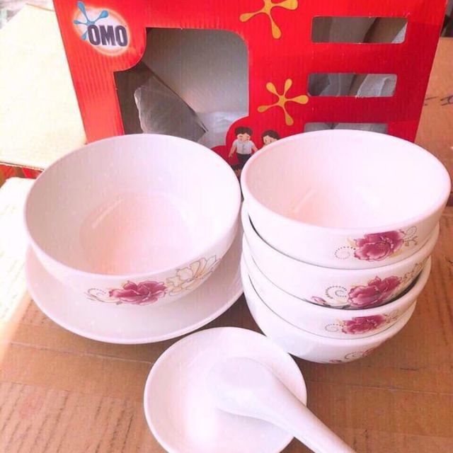 Bộ chén sành 9 món ( chén, tô, dĩa, muỗng)