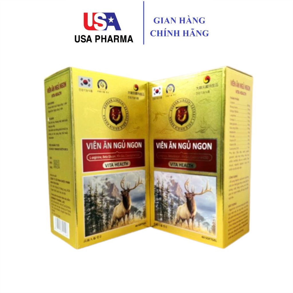 Viên ăn ngủ ngon VITA HEALTH bồi bổ cơ thể, dưỡng tâm an thần - Hộp 60 viên