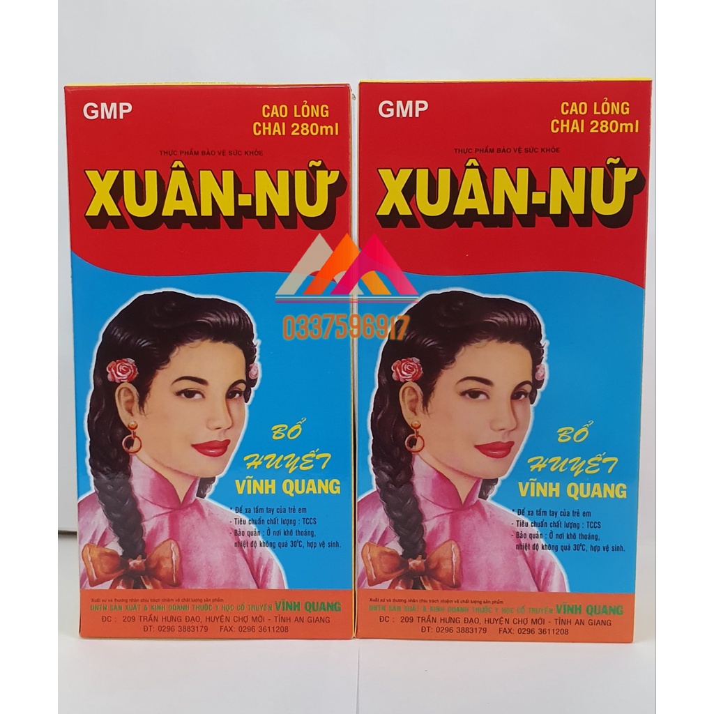 SIRO ĐIỀU KINH XUÂN NỮ BỔ HUYẾT CHAI 280ml - HỔ TRỢ ĐAU BỤNG KINH - ĐIỀU HÒA KINH NGUYỆT