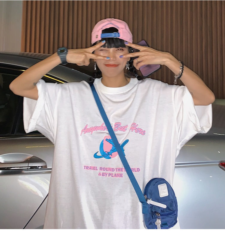 Áo thun tay ngắn in hình máy bay thời trang cá tính