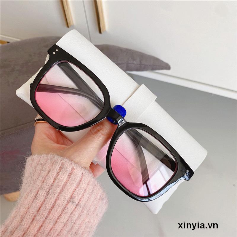Kính mắt nữ nhiều màu kính hai chấm giá rẻ tạo hiệu ứng má hồng dễ thương hai màu trong suốt gọng đen 2022