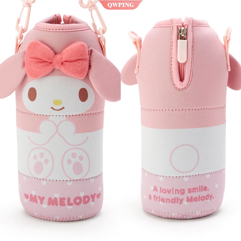 Sanrio Bộ Túi Đeo Vai Đựng Bình Nước Giữ Nhiệt In Họa Tiết Hoạt Hình Cinnamoroll My Melody Mèo Kuromi Dễ Thương