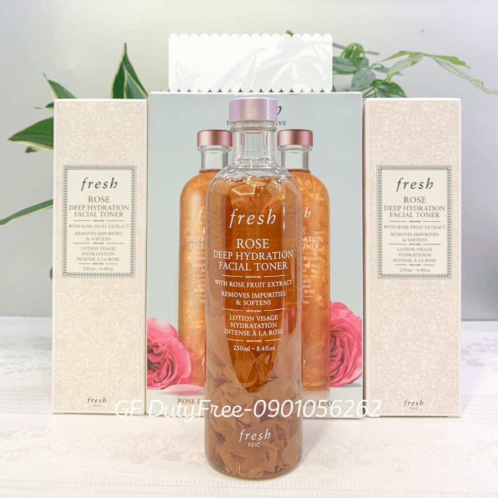 (Bản Mới) Nước Hoa Hồng Toner Fresh Rose Cấp Ẩm Và Làm Dịu Da, Fresh Rose Deep Hydration Facial Toner 250Ml