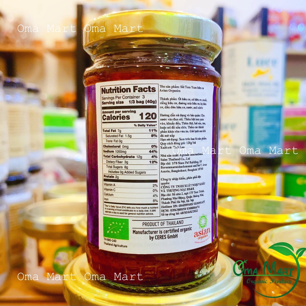Sốt Tom Yum hữu cơ Asian Organic 120g