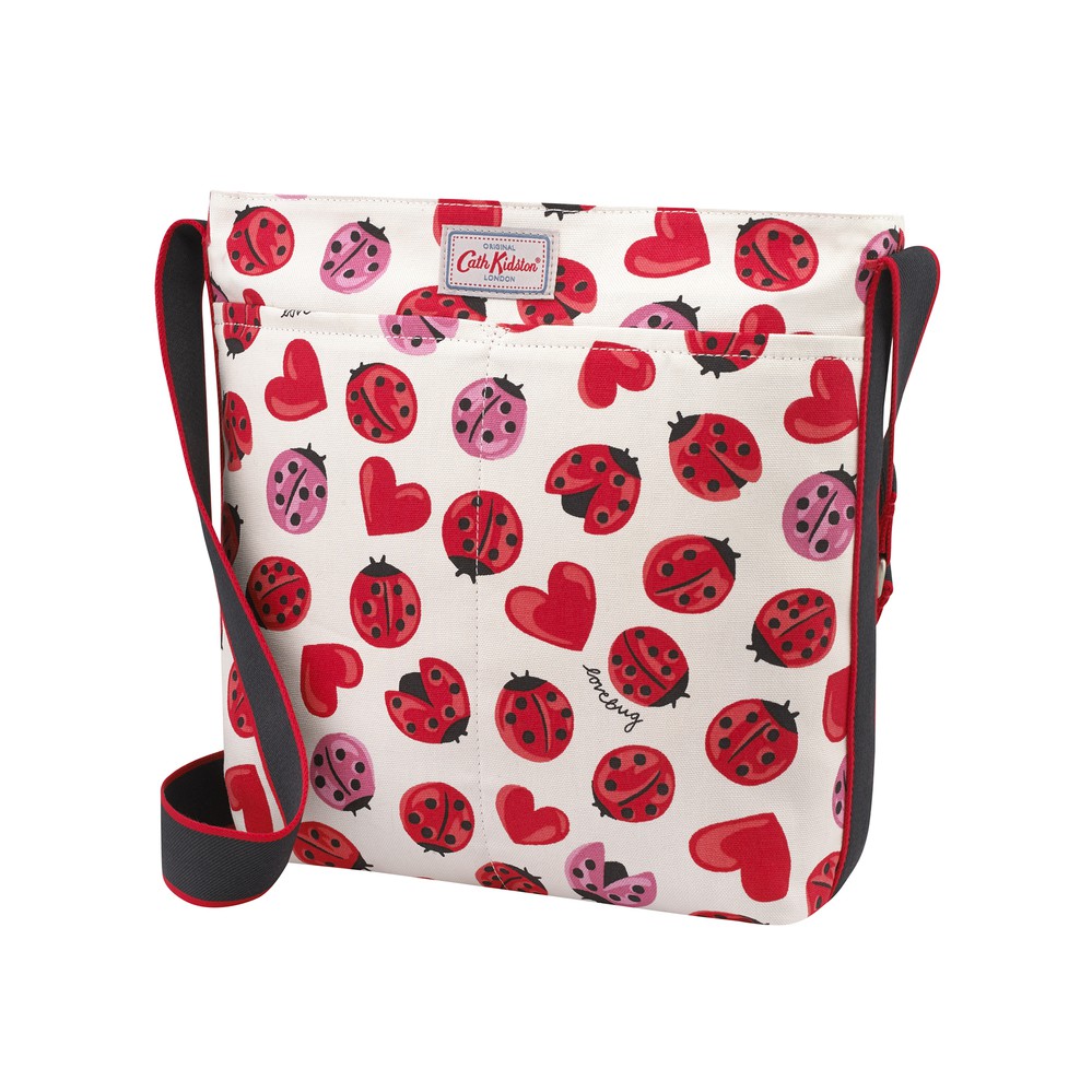 Cath Kidston - Túi đeo chéo Zipped Messenger Bag Lovebugs - 984195 - Warm Cream