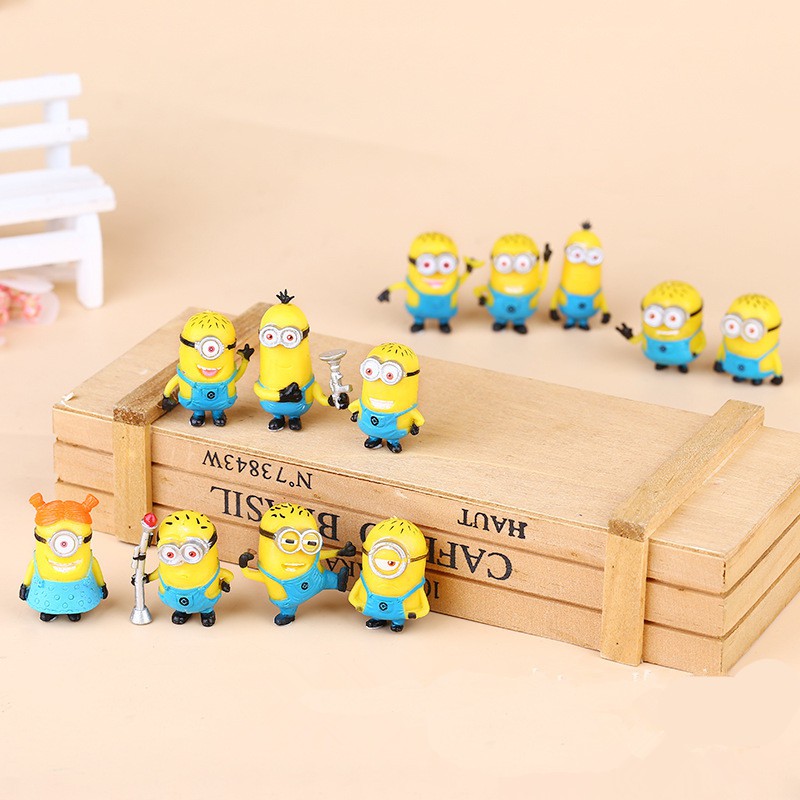 Bộ đồ chơi 12 mô hình Minion dễ thương - Kẻ cắp mặt trăng Despicable vui nhộn cho bé nhập vai và phát triển toàn diện