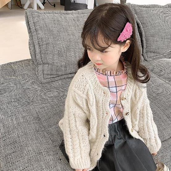Áo khoác cardigan dệt kim thời trang mùa thu kiểu dáng dễ thương cho bé gái