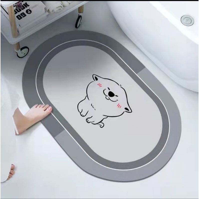 Hàng loại 1-Thảm chùi chân silicone siêu thấm hút nhà tắm 3 giây khô nhanh